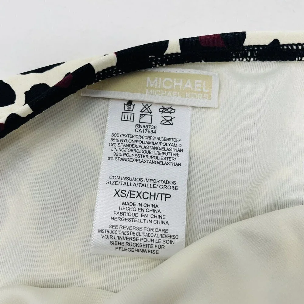 MICHAEL Michael Kors Womens XS Animal Print Logo Ring-Detail Swim‎ Bottoms 1426